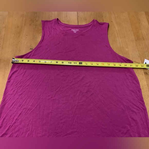 New NINE WEST Fuchsia Pink Tank TOP size XXL Sleeveless Soft Spun NWT - Picture 5 of 8